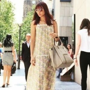 Zara Yellow Floral Maxi Dress Size Extra Small